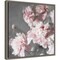 Pink Peonies on Gray II by Shawna Sullivan 16-in. W x 16-in. H. Canvas Wall Art Print Framed in Grey